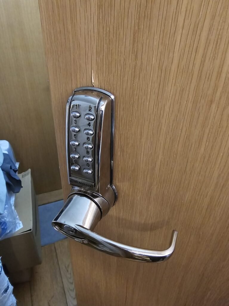 Smart lock installed on a room