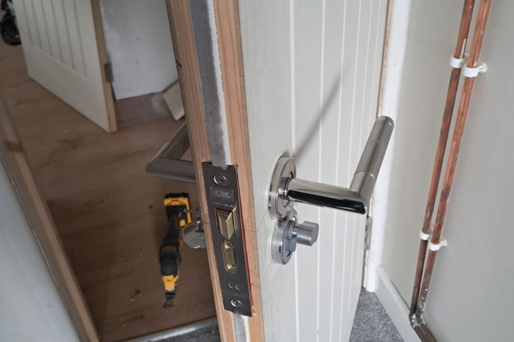 Fire doors upgrade | fire rezistent white door with silver handle