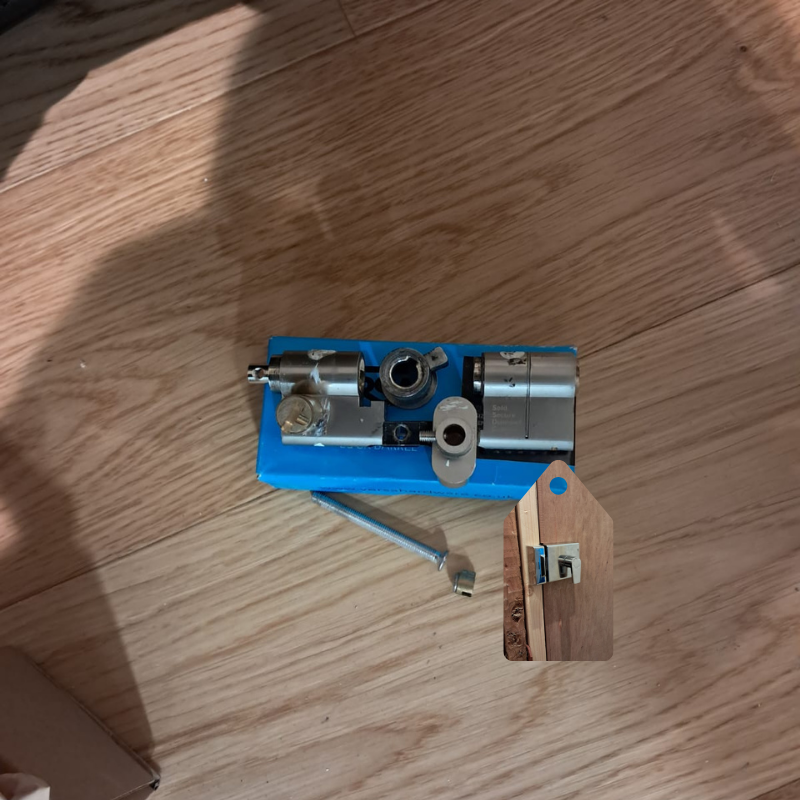 locksmith prices | door lock on a wooden brown table with a price tag